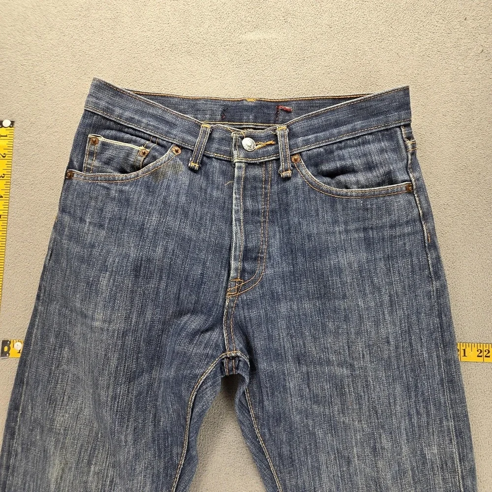 Vintage Levis 501 Jeans Mens Blue Selvedge LVC Straight‎ Button Fly Fits 28x29